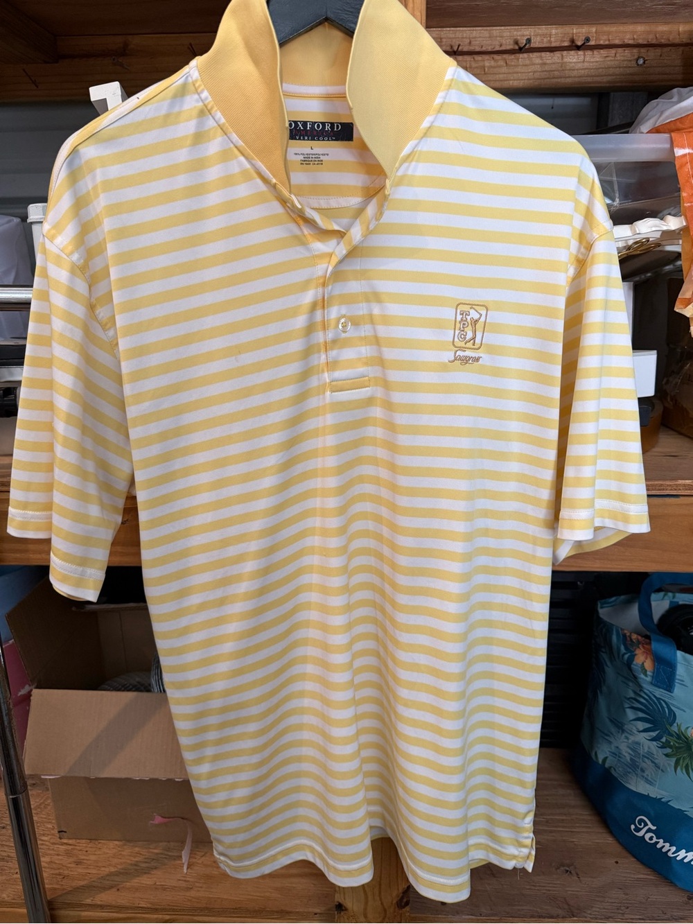 Oxford Yellow and White Striped Polo